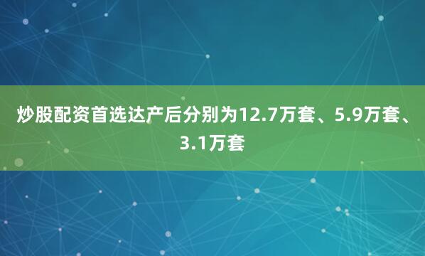 炒股配资首选达产后分别为12.7万套、5.9万套、3.1万套